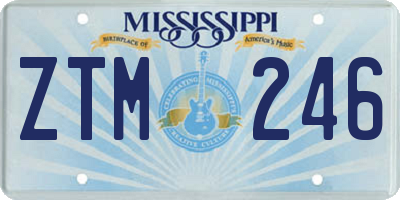 MS license plate ZTM246