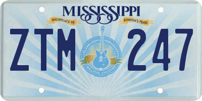 MS license plate ZTM247