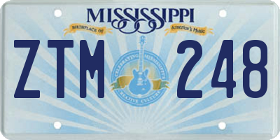MS license plate ZTM248