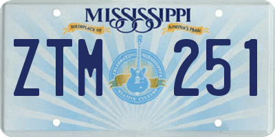 MS license plate ZTM251