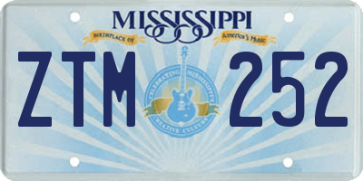 MS license plate ZTM252