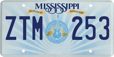 MS license plate ZTM253