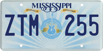 MS license plate ZTM255