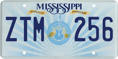 MS license plate ZTM256