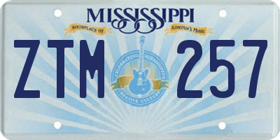 MS license plate ZTM257