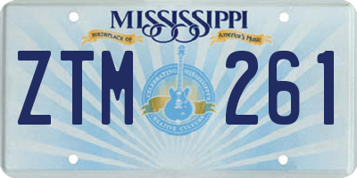 MS license plate ZTM261