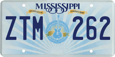 MS license plate ZTM262