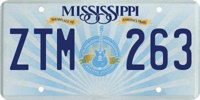 MS license plate ZTM263