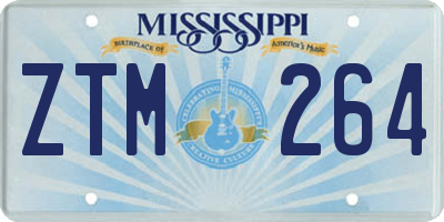 MS license plate ZTM264