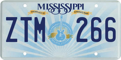 MS license plate ZTM266