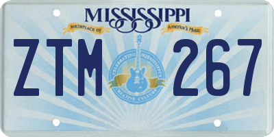 MS license plate ZTM267
