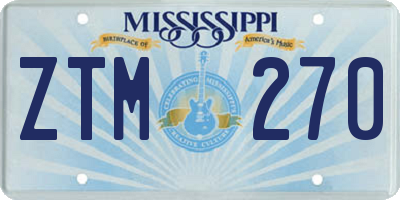 MS license plate ZTM270