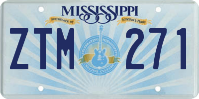 MS license plate ZTM271