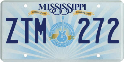 MS license plate ZTM272
