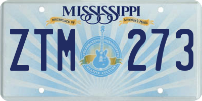 MS license plate ZTM273