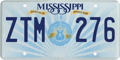 MS license plate ZTM276