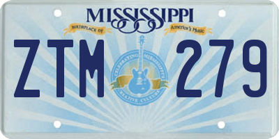 MS license plate ZTM279