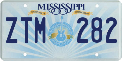 MS license plate ZTM282