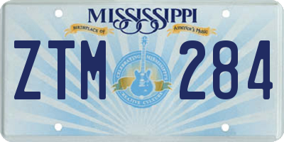 MS license plate ZTM284