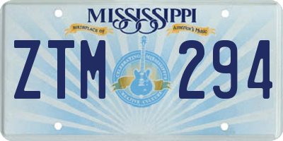 MS license plate ZTM294