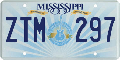 MS license plate ZTM297