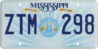 MS license plate ZTM298