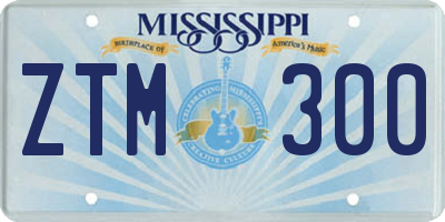MS license plate ZTM300