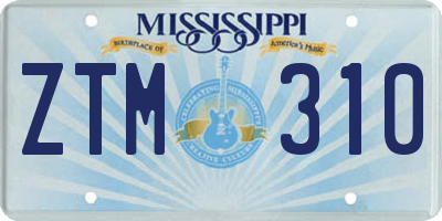 MS license plate ZTM310