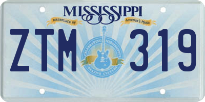 MS license plate ZTM319