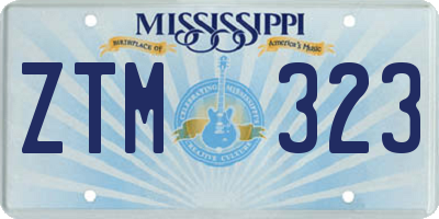 MS license plate ZTM323