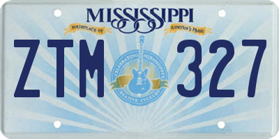 MS license plate ZTM327