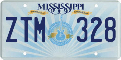MS license plate ZTM328