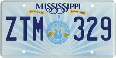 MS license plate ZTM329