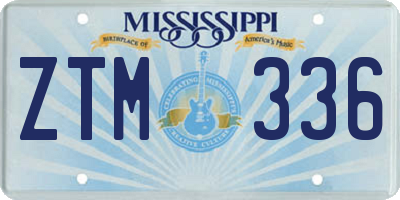 MS license plate ZTM336