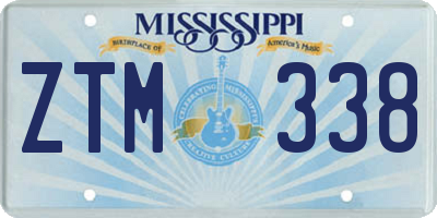 MS license plate ZTM338