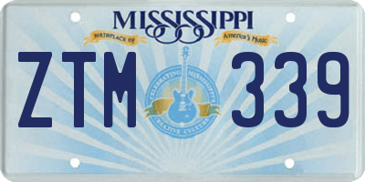 MS license plate ZTM339