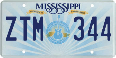 MS license plate ZTM344