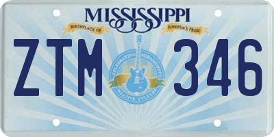 MS license plate ZTM346