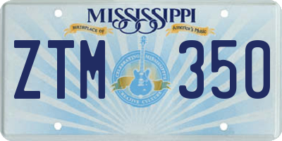 MS license plate ZTM350