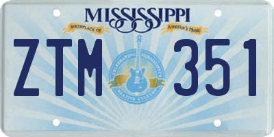MS license plate ZTM351