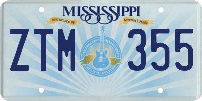 MS license plate ZTM355