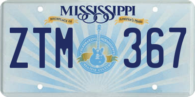 MS license plate ZTM367