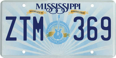 MS license plate ZTM369