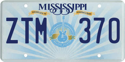 MS license plate ZTM370