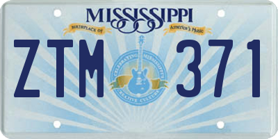 MS license plate ZTM371