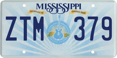 MS license plate ZTM379