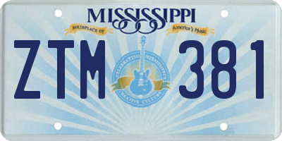MS license plate ZTM381