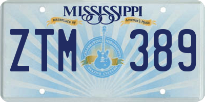 MS license plate ZTM389