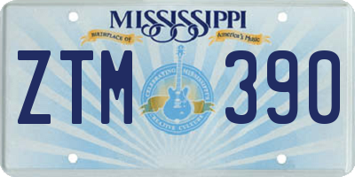 MS license plate ZTM390