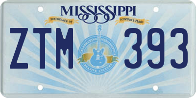 MS license plate ZTM393